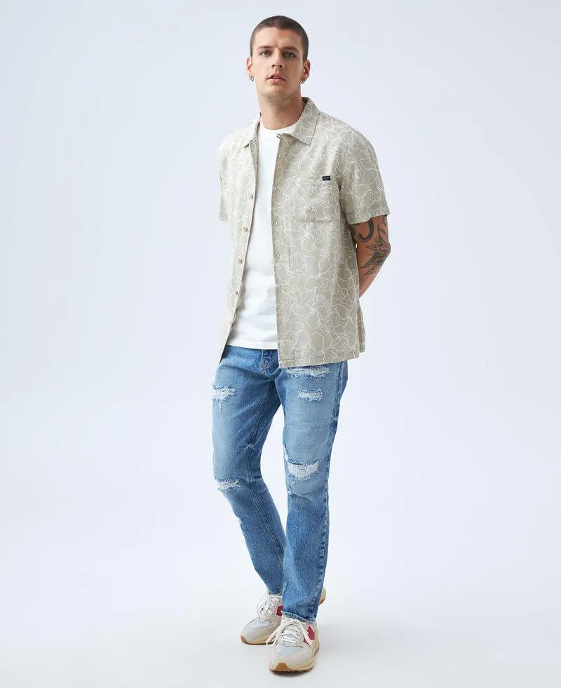 Camisa con estampado floral para hombre
