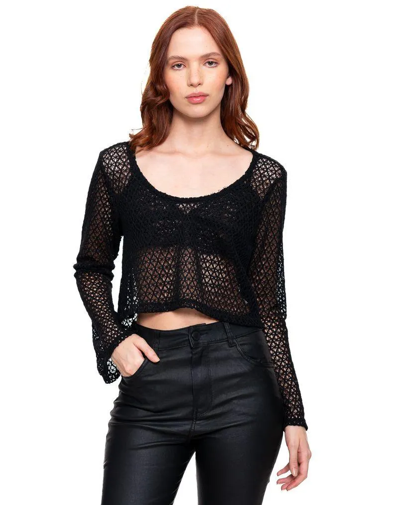 Camiseta Manga Campana Tejida