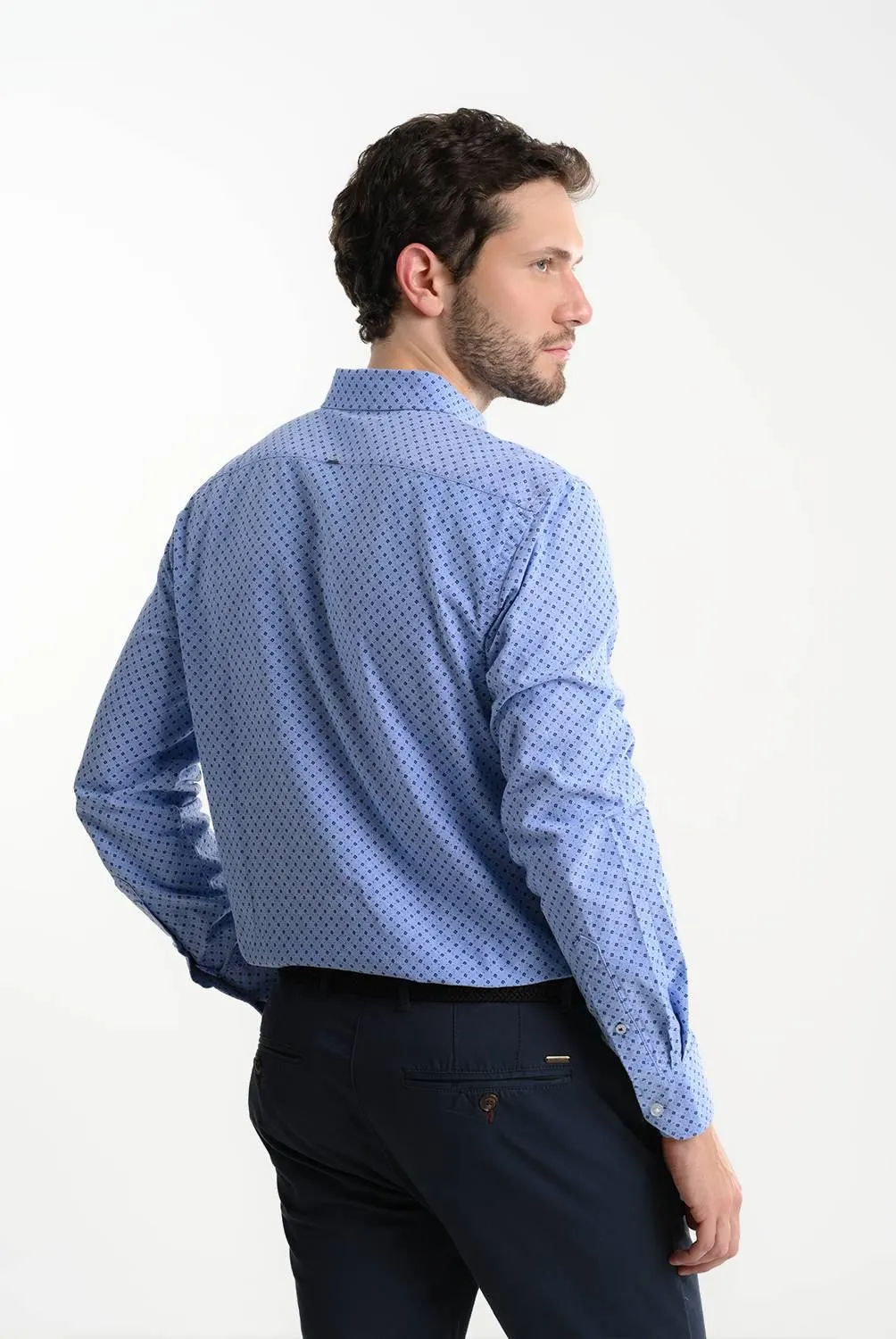 Camisa casual Estampada para Hombre Manga larga Regular Basement