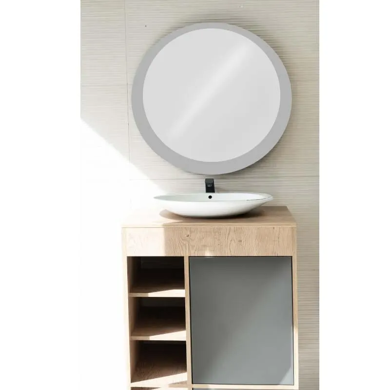 Espejo doble circular fondo gris diametro 65 cm