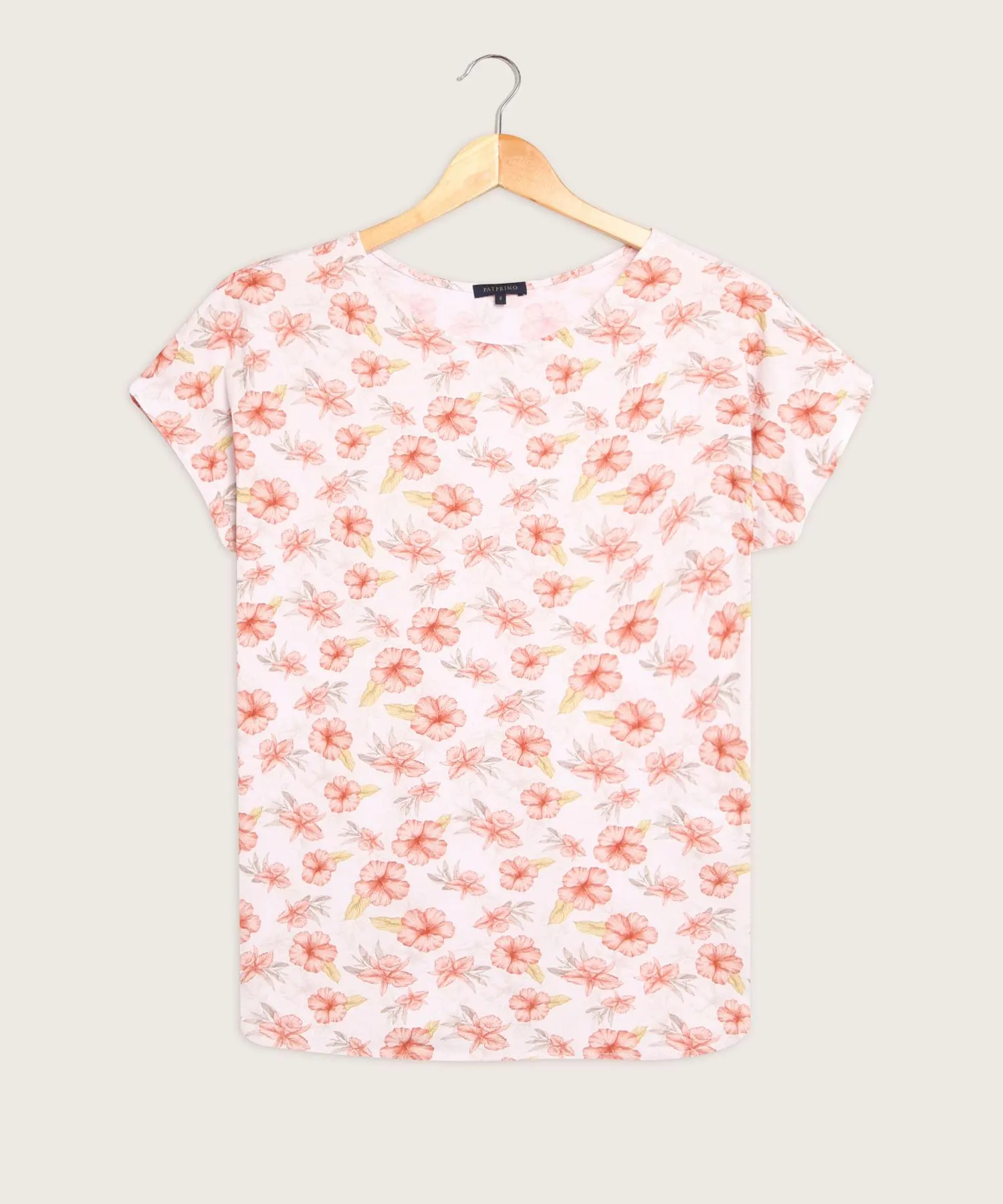 Camiseta Estampada Cuello Redondo Manga Corta Rodada