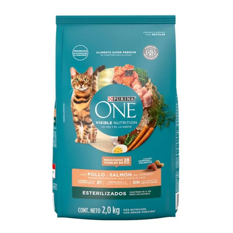 Alimento Seco Para Gato Esterilizado Pollo Y Salmón One 2 kg