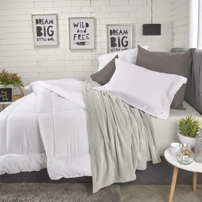 Plumón más fundón de almohada en tela 800 hilos algodón egipcio blanco