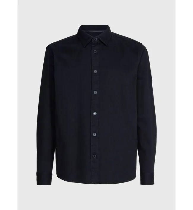 Camisa Negro Holgada De Sarga Algodón