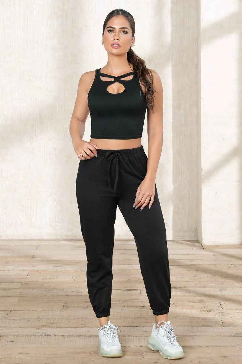 JOGGER BOTA TUBO Negro