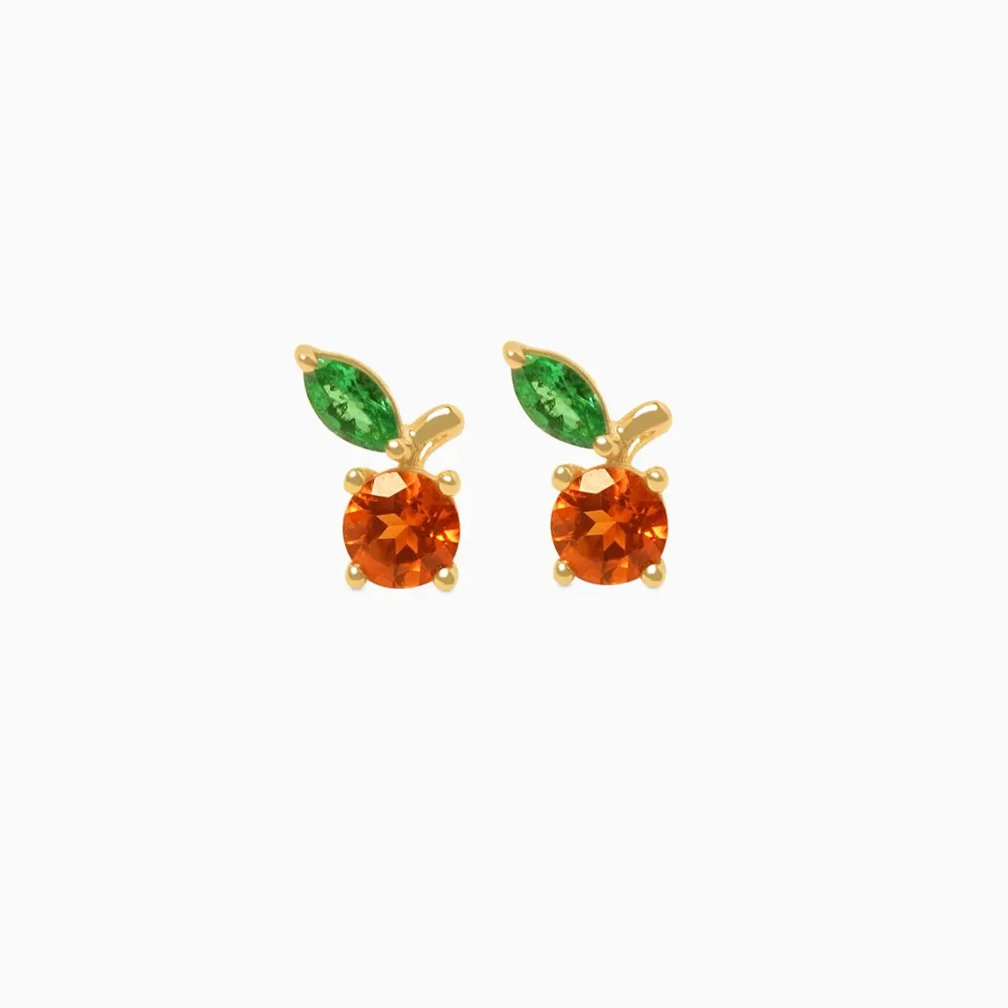 Aretes en oro amarillo de 18K naranja