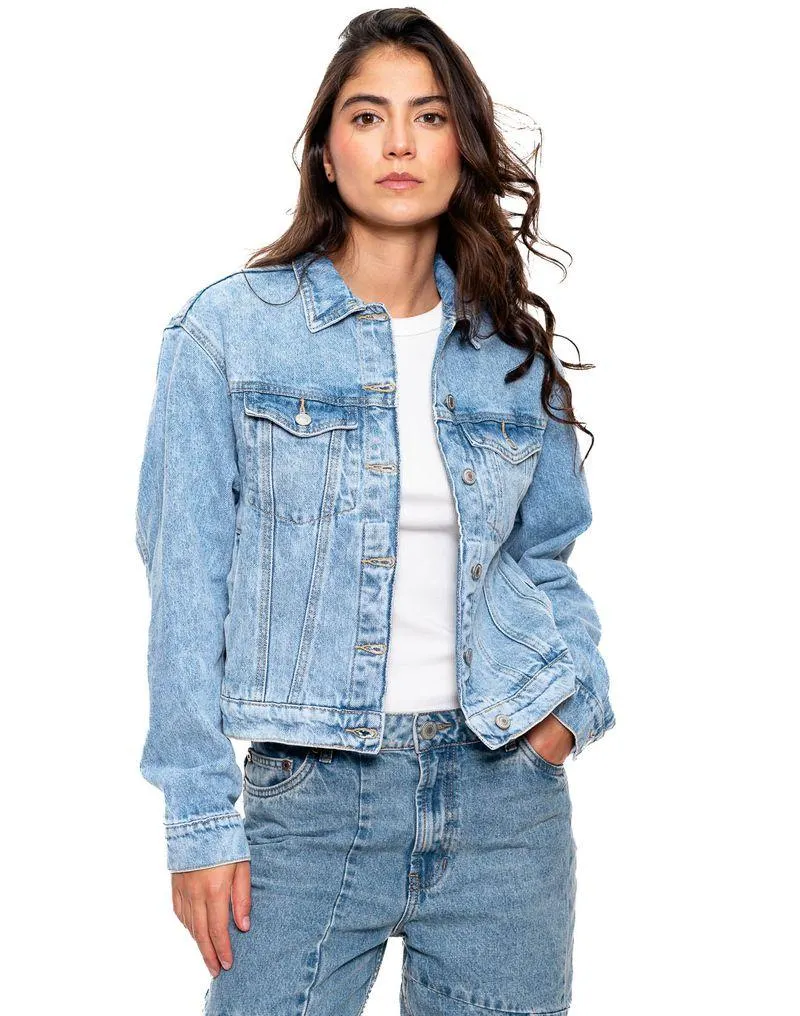 Chaqueta Denim Trucker Tono Claro