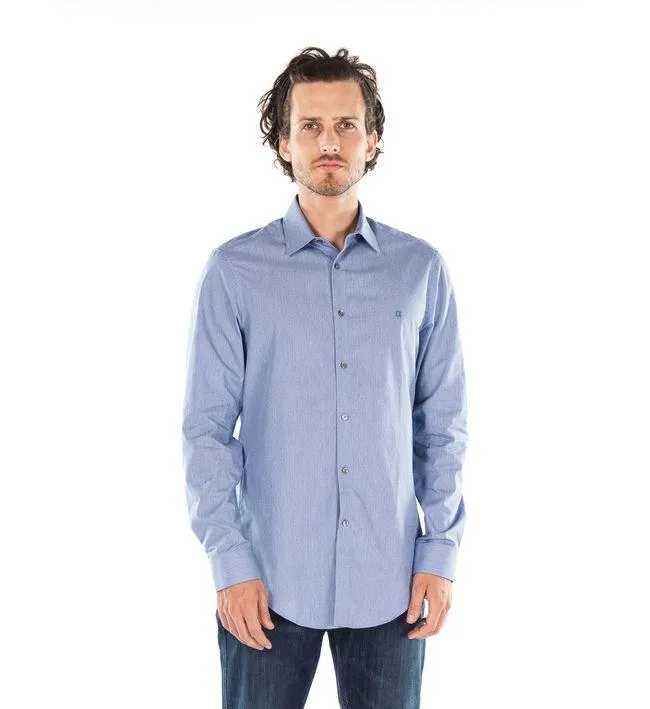 Camisa Azul Claro Manga Larga Slim Fit Para Hombre