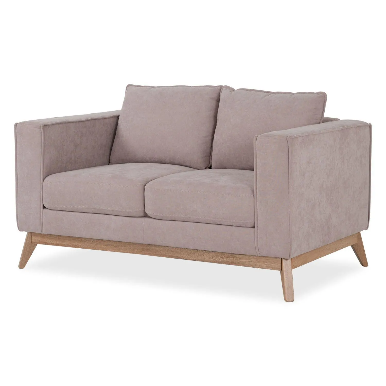 Sofá 2 Puestos Burgos Microfibra Kazan Camel, Natural