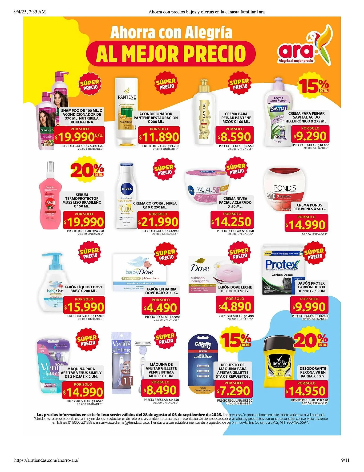 Catalogo de Catálogo Ara 4 de septiembre al 5 de septiembre 2025 - Pag 9