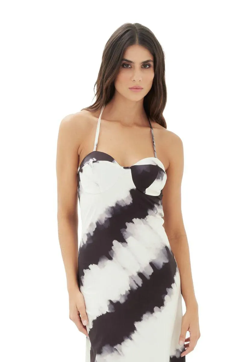 Vestido largo vestigio negro Entresueños