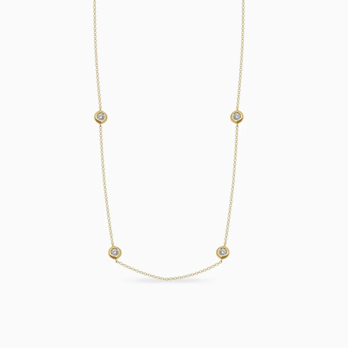 Collar en oro amarillo de 18K con brillantes biselados