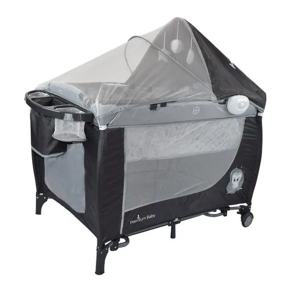 Corral Cuna Mecedora Nápoles Gris - Premium Baby