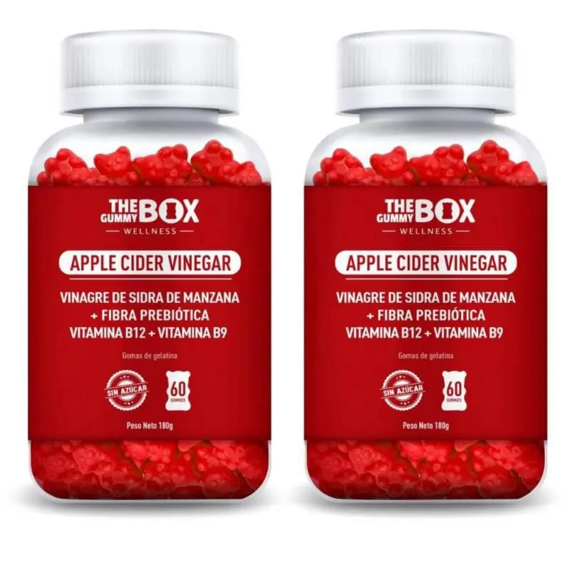 COMBO X2 Gomitas The Gummy Box suplementos vinagre de sidra de manzana