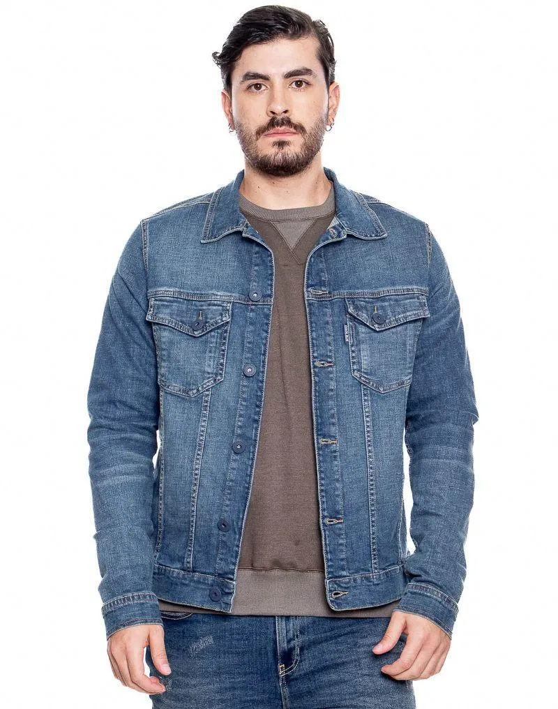 Chaqueta Denim Trucker Tono Oscuro