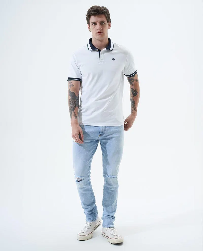 Polo con detalles al contraste para hombre