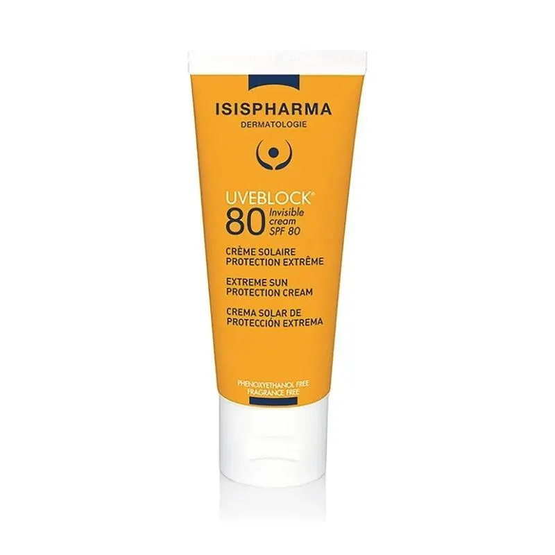 Protector Solar Uveblock Spf 80 Invisible Cream Tubo X 40 Ml