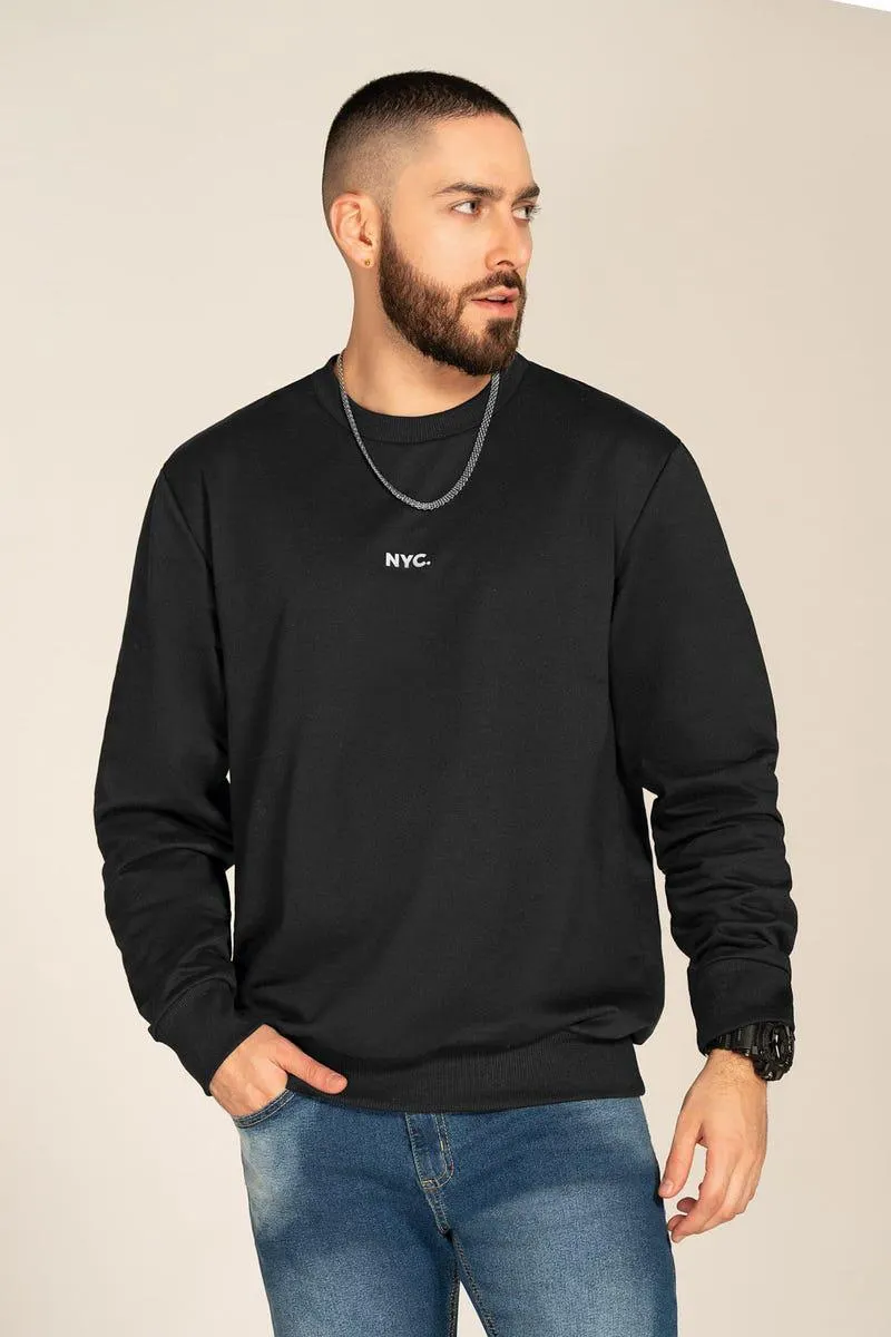 BUZO MANGA LARGA BURDA PERCHADA Negro