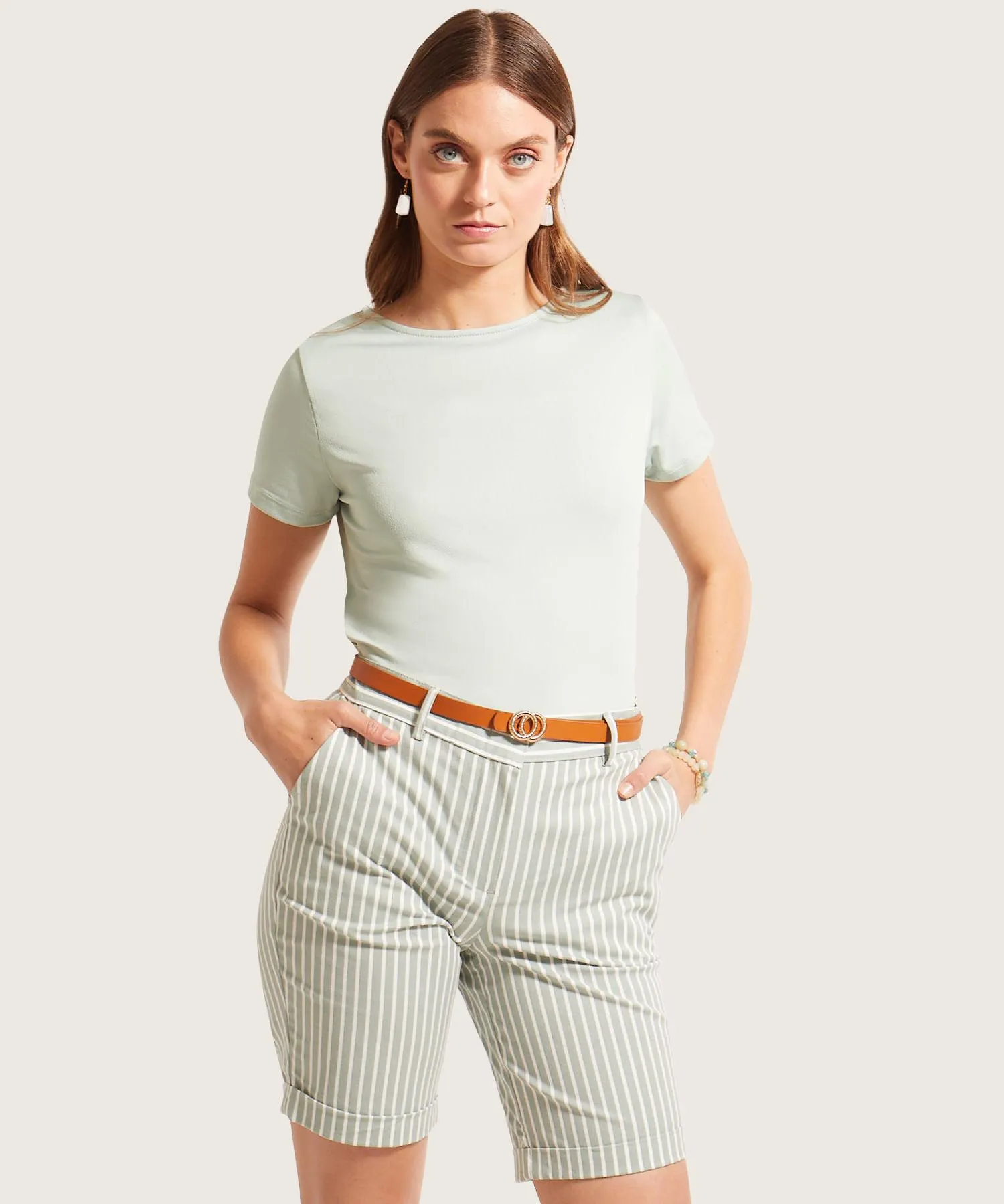 Camiseta Manga Corta Cuello Redondo Unicolor