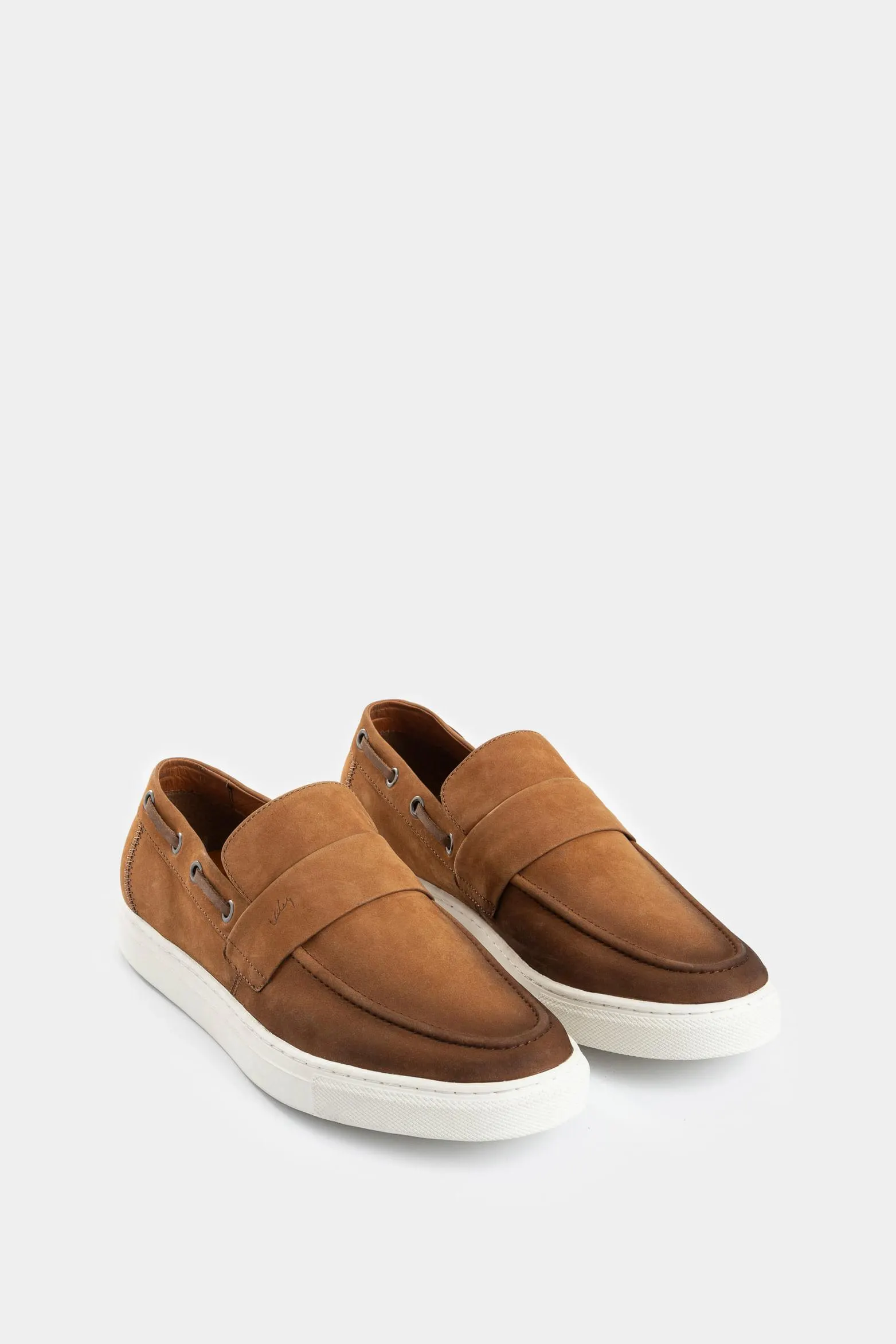 Mocasines Brescia de cuero gamuzado para hombre efecto envejecido