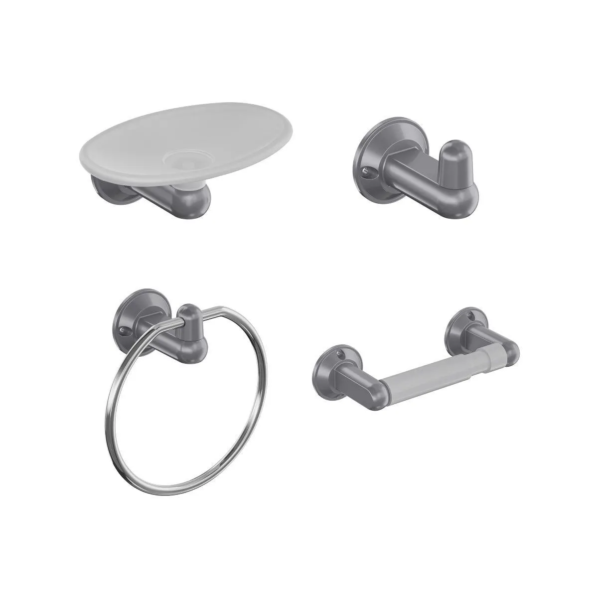 Kit por 4 Accesorios Nilo gris perlado