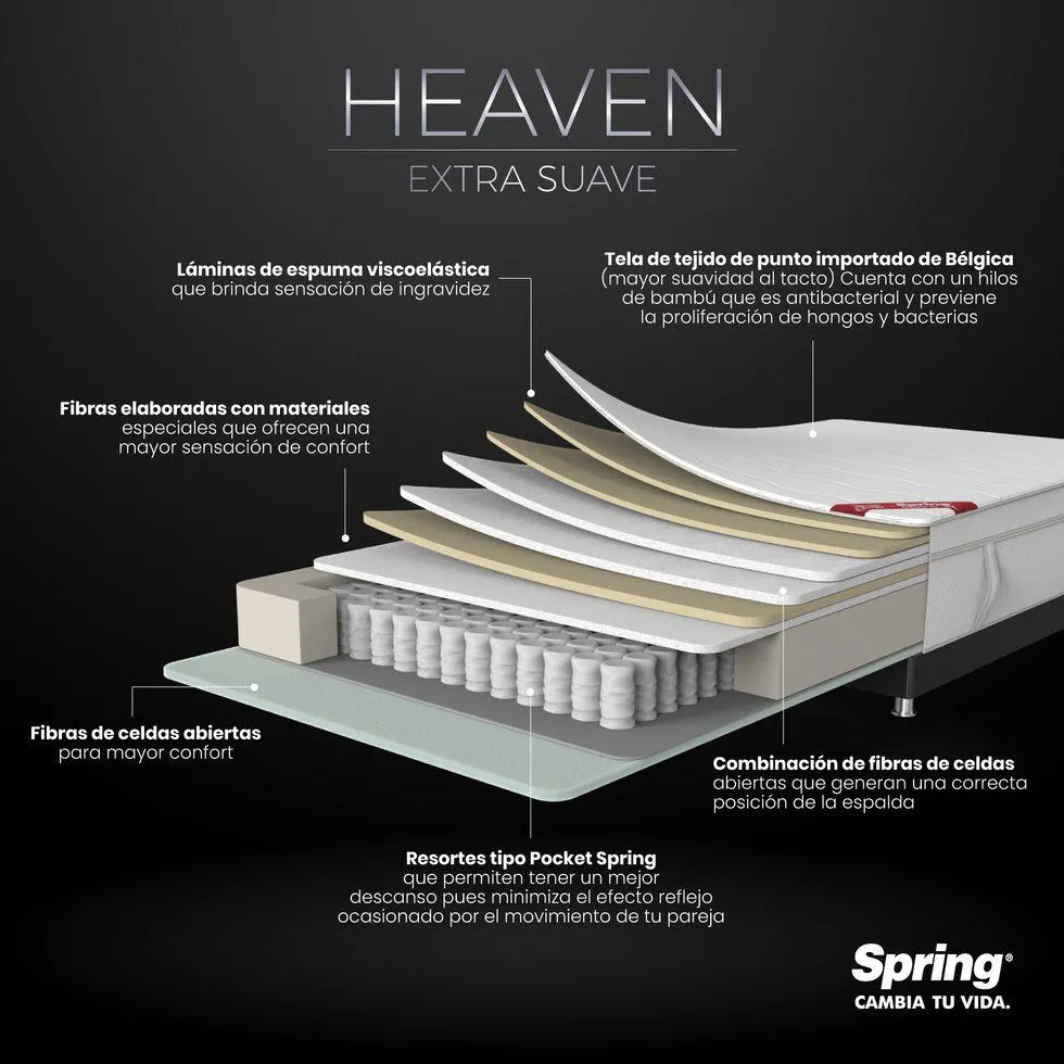 Colchón Heaven Extra Suave Semi Doble