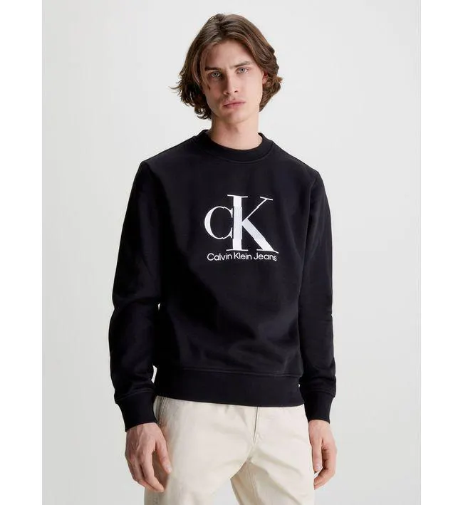 Buzo Con Monograma Hombre Negro Calvin Klein