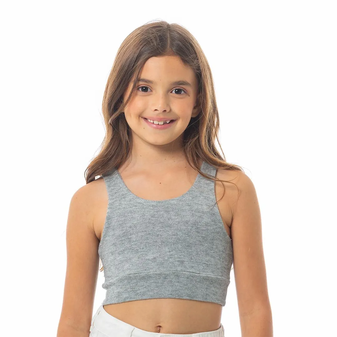 GRAY CROP TOP FOR GIRLS