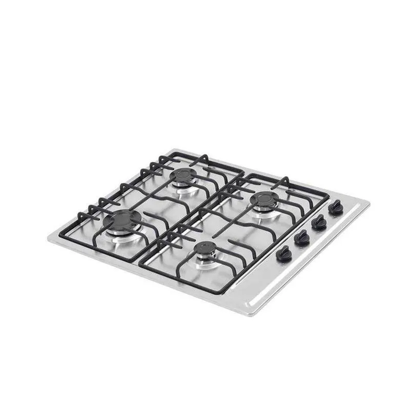 Estufa de empotrar en acero inoxidable de cuatro puestos de 65cm gas natural