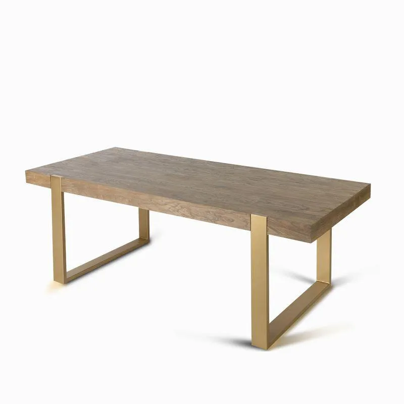 Mesa comedor marco dorado 76x220x95cm