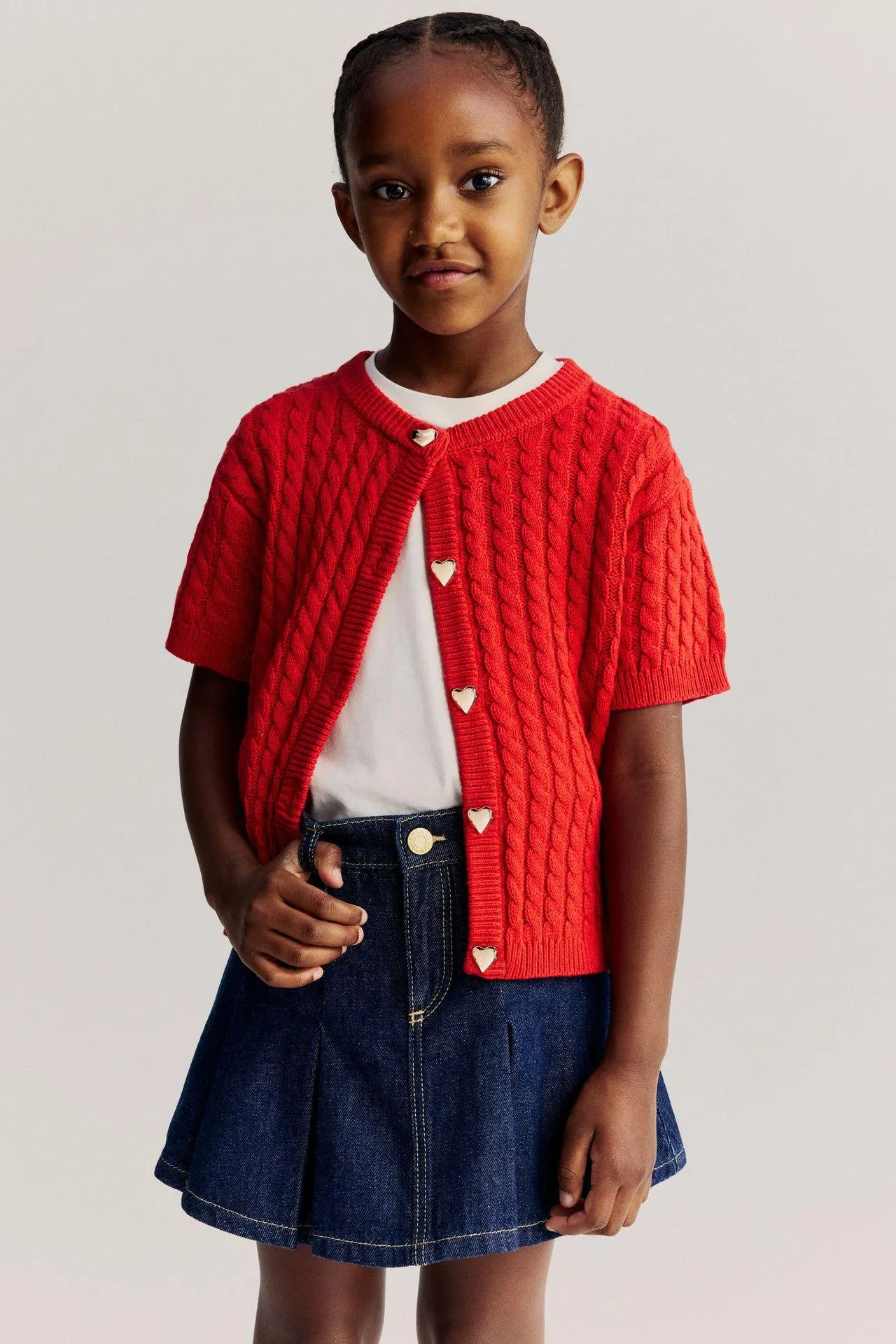 Falda tableada en denim