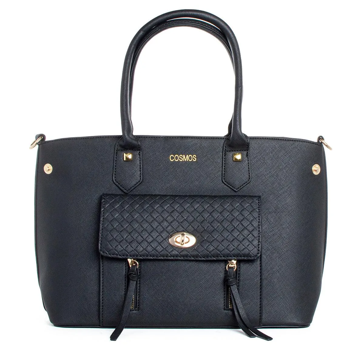Bolso shopping color negro, para dama