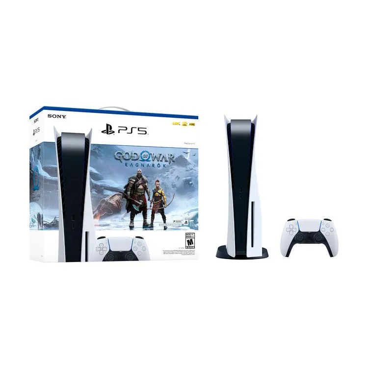 Consola PS5 Estándar 825GB + 1 Control Dualsense + Voucher para descargar Juego Digital God Of War