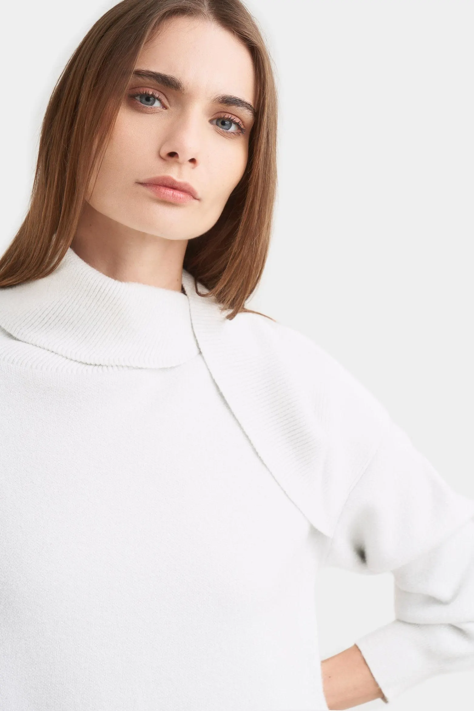 Sweater calas tejido para mujer solapa efecto drapeado