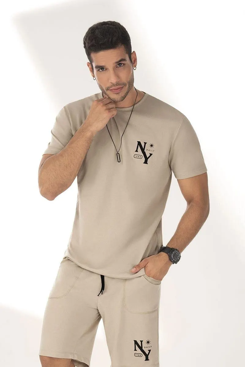 CAMISETA MANGA CORTA Caqui