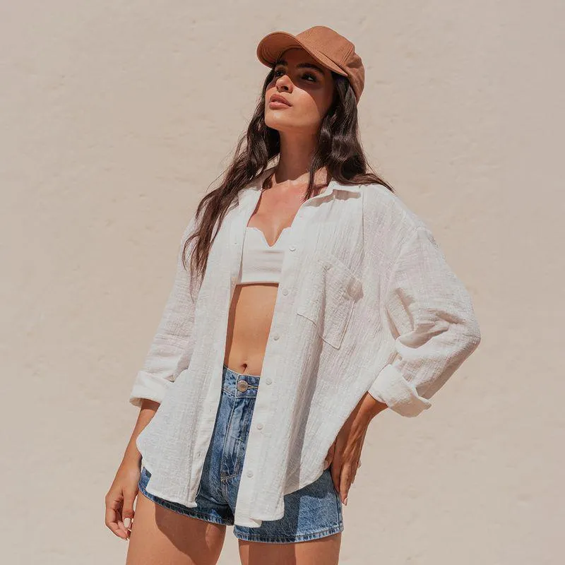 Camisa Amplia Larga Manga Larga Padi