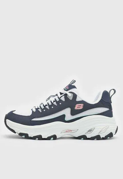 Tenis Lifestyle Navy-Blanco-Rosa Skechers D'Lites Arch Fit - Better Me