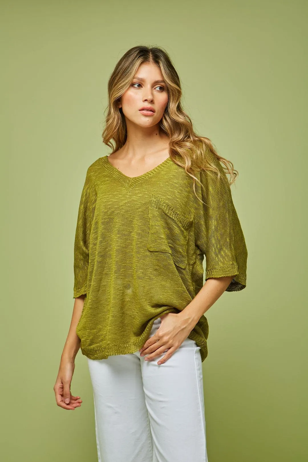 Blusón Tejido Bolsillo Mujer - SALE