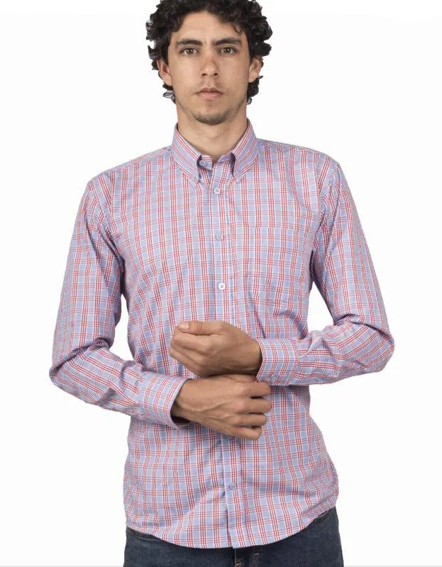 Camisa a cuadros Louis Barton Rayas Rojas – Moldería informal