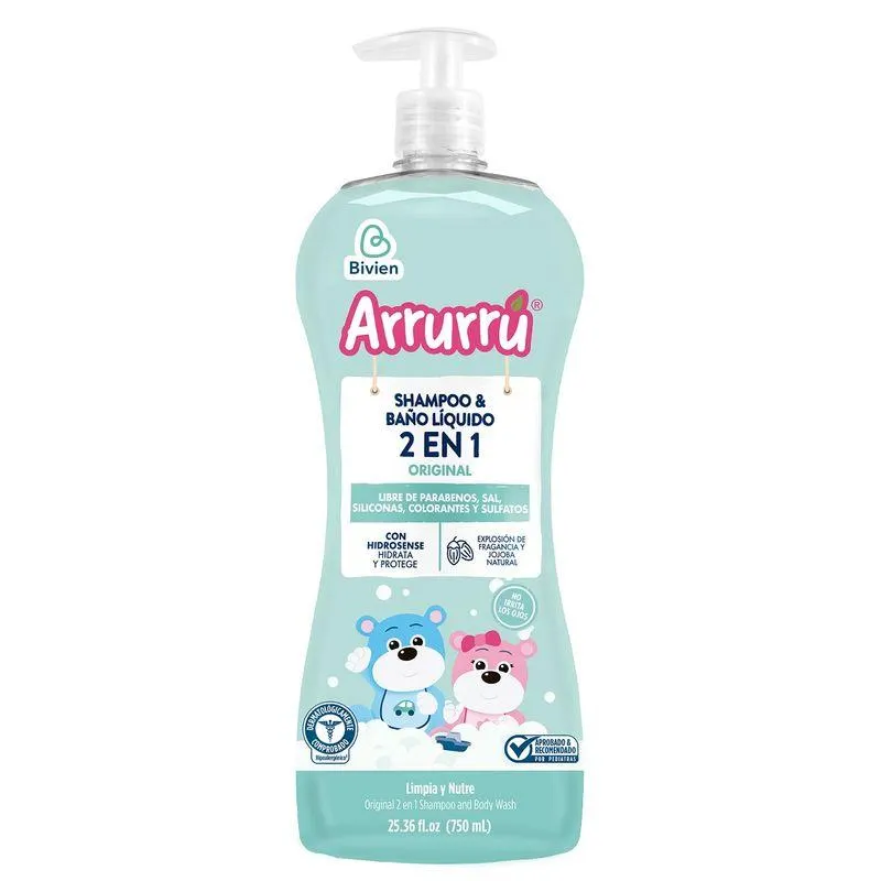 Shampoo Y Bano Liquido Arrurru 2 En 1 Original Frasco X 750 Ml