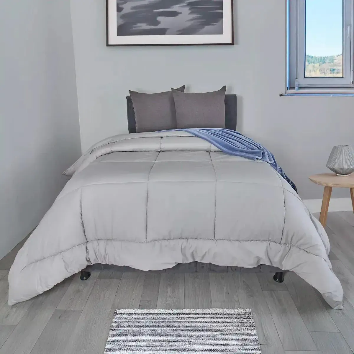 Plumón tela 144 hilos gris nieve