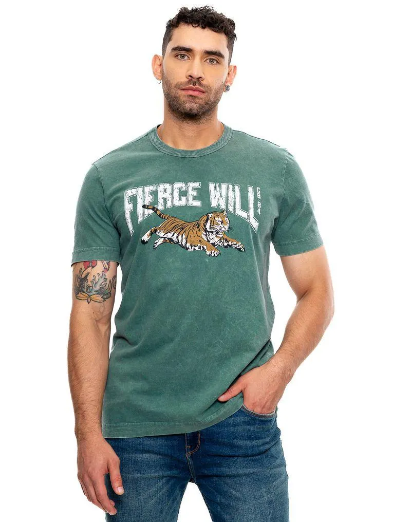 Camiseta Manga Corta Con Estampado En Frente