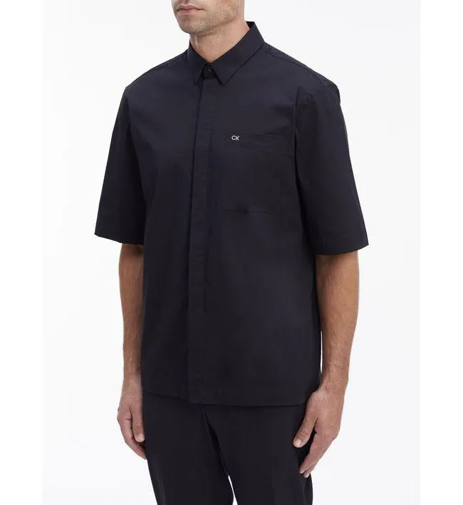 Camisa Negra De Manga Corta Boxy Calvin Klein