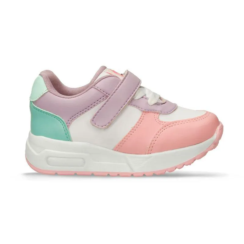 Tenis Casuales Blanco-Rosado Bubblegummers Pinky Niña