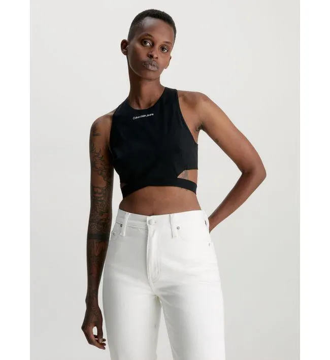 Top Con Recorte Y Cierre En La Espalda Negro Calvin Klein Mujer