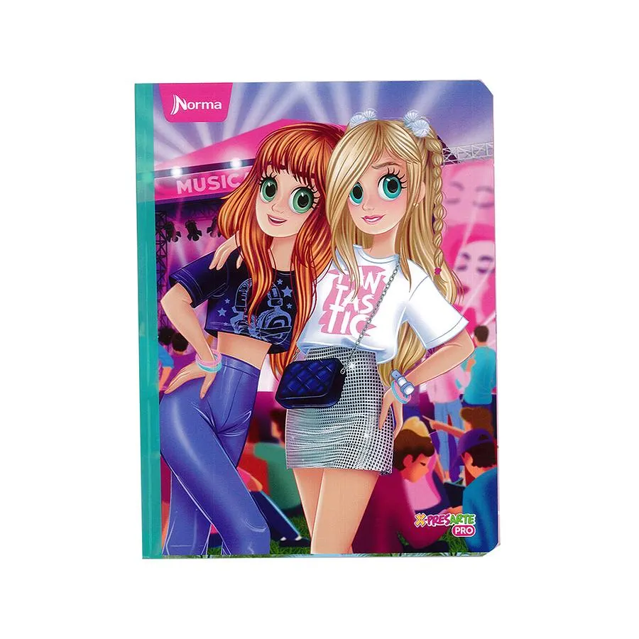 Cuaderno Cosido Norma Bonequinhas Antonia 50 Hojas Cuadros