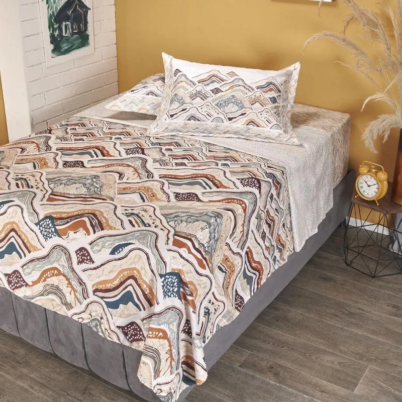 Juego de sábanas microfibra estampado mountain