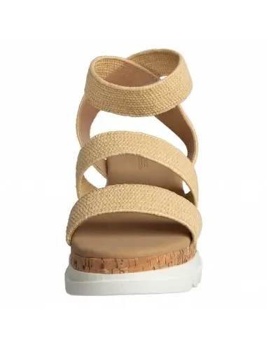Sandalias Raffia Sandi con plataforma tipo cuña para mujer
