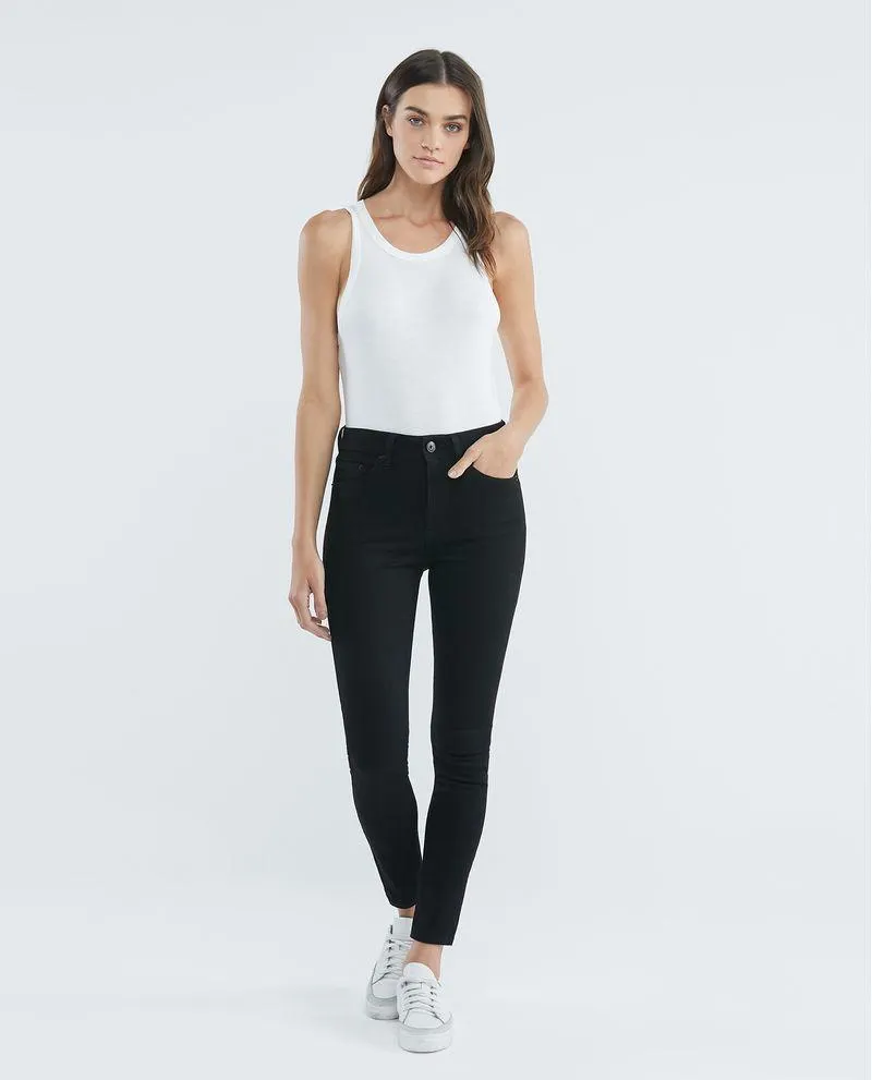 Jean de Mujer Super High Rise, High Cosmo, Bota Skinny - Negro Mate