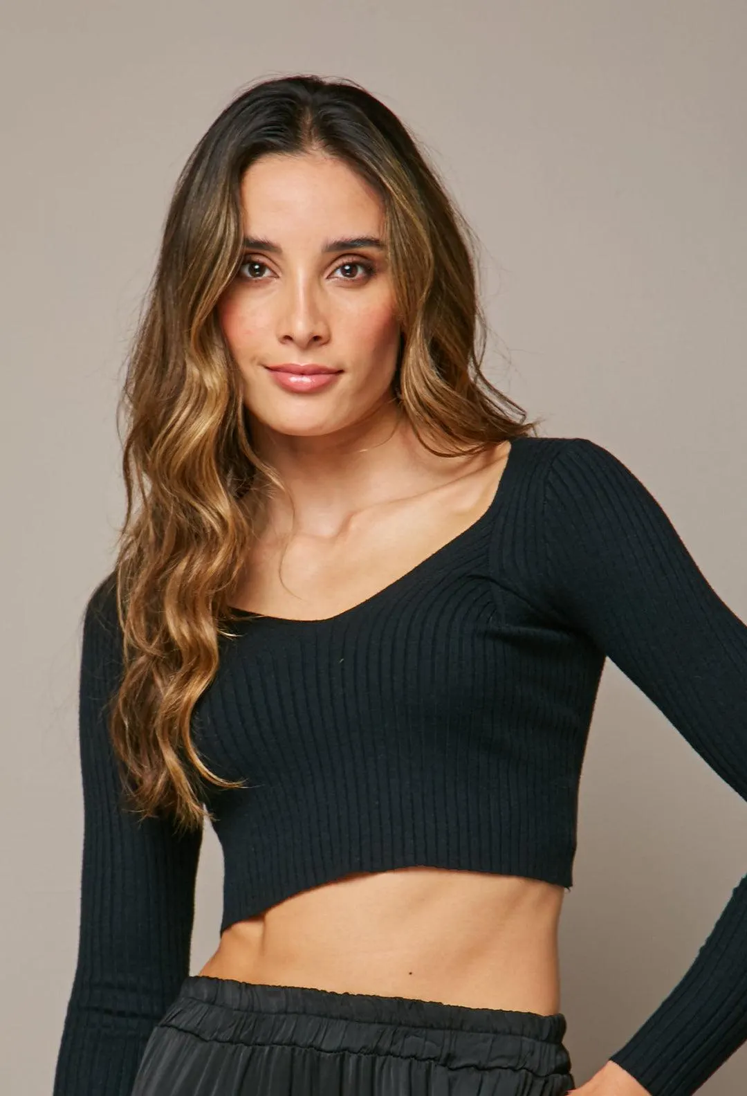 Crop Top Manga Larga Mujer - SALE